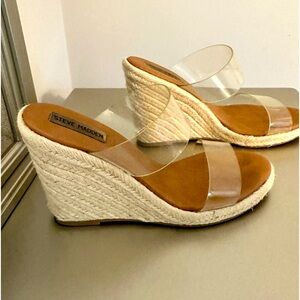 Steve Madden clear wedges size 9.5